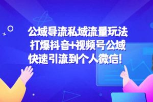 公域导流私域流量玩法：打爆抖音 视频号公域