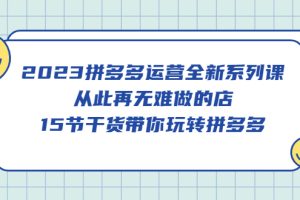 2023拼多多运营全新系列课，从此再无难做的店，15节干货带你玩转拼多多