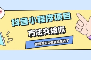 抖音小程序项目，方法交给你，按照方法去做就行了